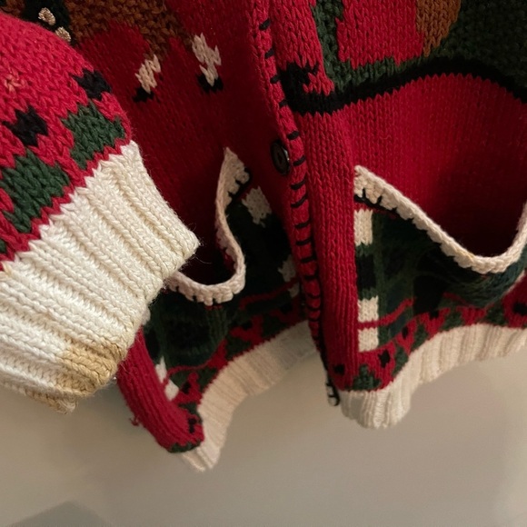 Vintage 90s Cullinane Red Christmas Cottagecore Cardigan Novelty School - Picture 14 of 15